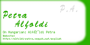 petra alfoldi business card